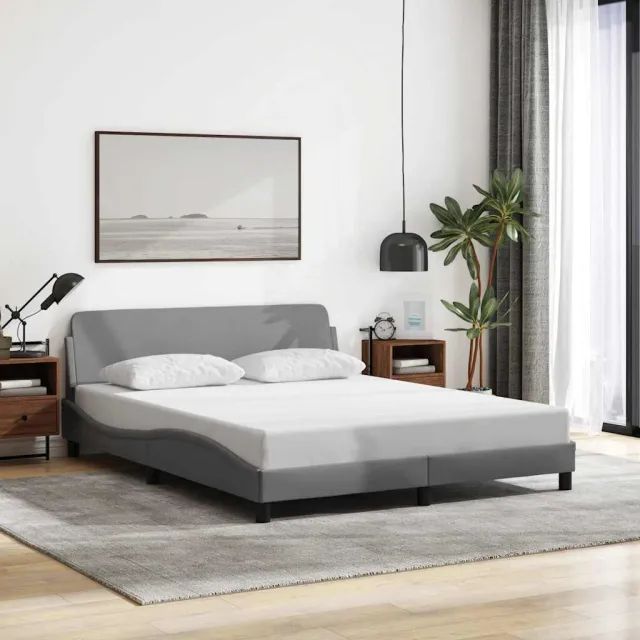 vidaXL Bedframe "Dover" stof lichtgrijs 160x200 cm