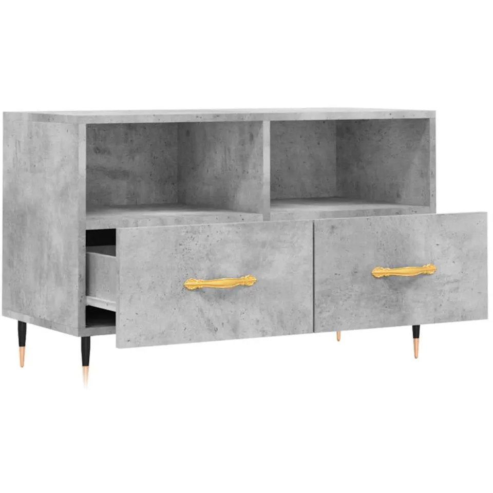 vidaXL Tv-meubel 80x36x50 cm bewerkt hout betongrijs grijs, foto 4