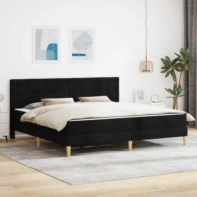 vidaXL Bedframe met matras Zwart 180 x 200 cm Stof