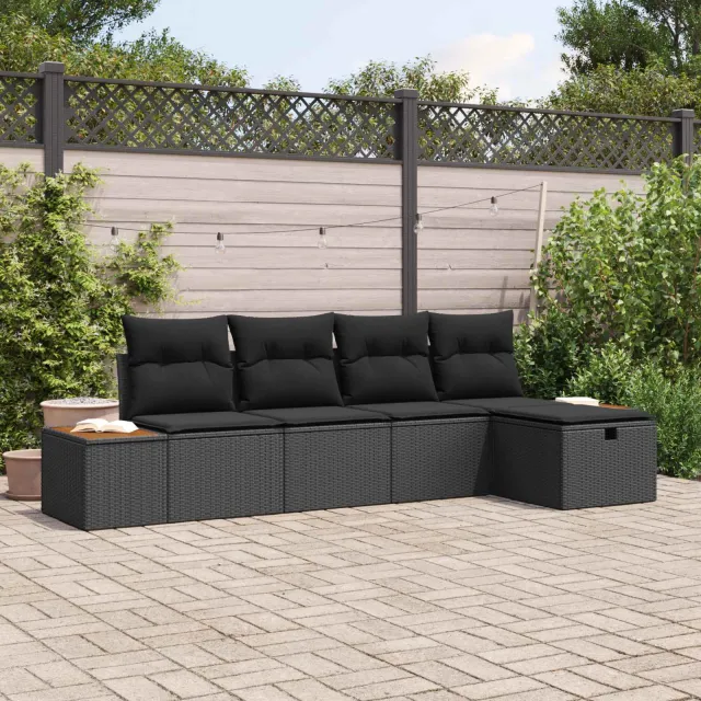 vidaXL Tuin Sofa Set 6 st Zwart poly rattan, foto 2