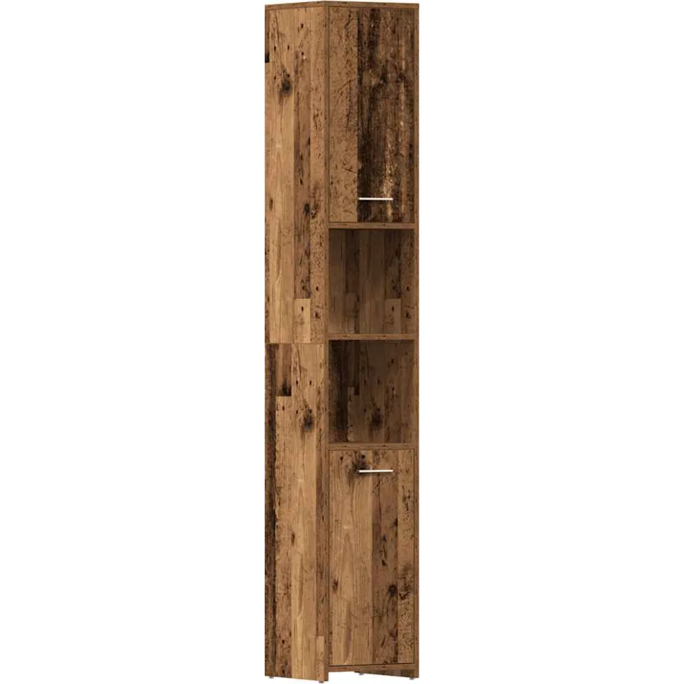 vidaXL 4-delige Badkamermeubelset bewerkt hout oud houtkleurig Bruin