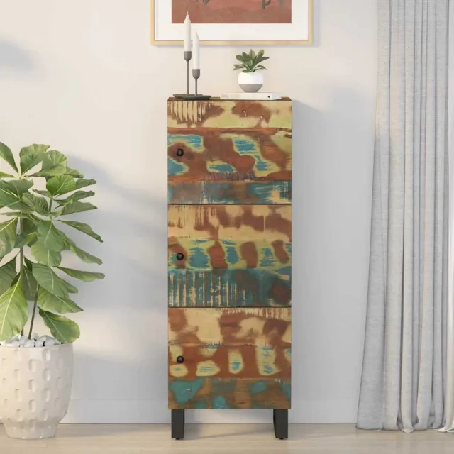 vidaXL Hoge kast met 3 deuren 40x33x110 cm gerecycled hout en ijzer meerkleurig