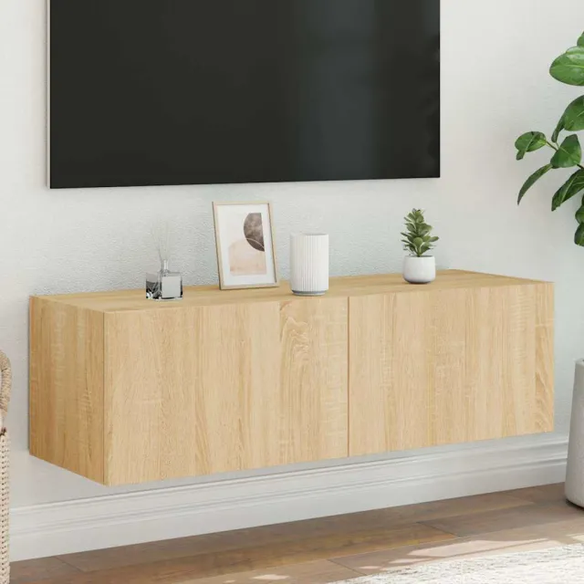 vidaXL Tv-wandmeubel met LED-verlichting 100x35x31 cm sonoma eiken Bruin