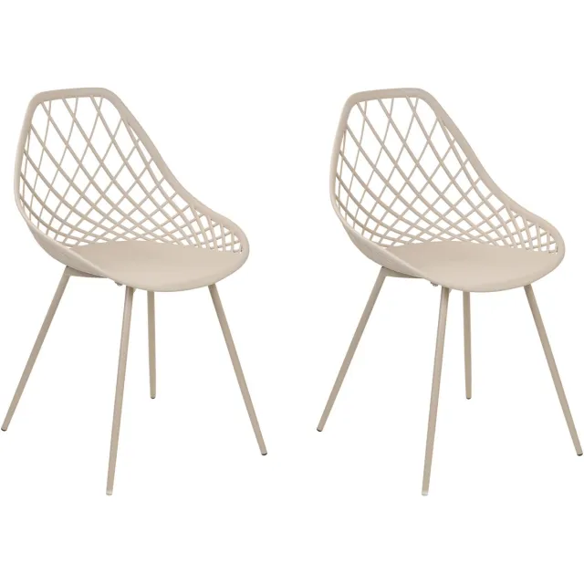 Beliani CANTON - Eetkamerstoel - Beige - Synthetisch materiaal