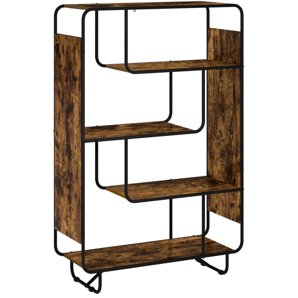 vidaXL Hoge kast Gerookt eiken 93.5 x 37.5 x 144 cm Bewerkt hout, foto 3