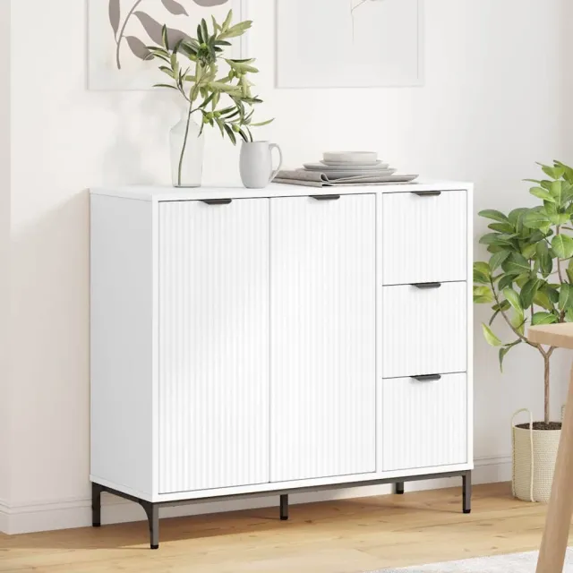 vidaXL Dressoir Wit 89,5 x 33 x 82 cm Bewerkt hout, foto 2