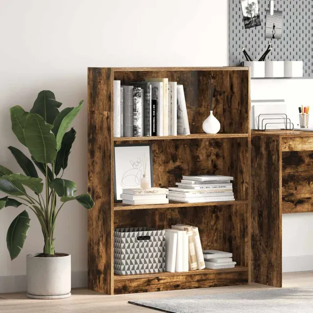 vidaXL Boekenkast 80x24x109 cm bewerkt hout gerookt eikenkleurig Bruin
