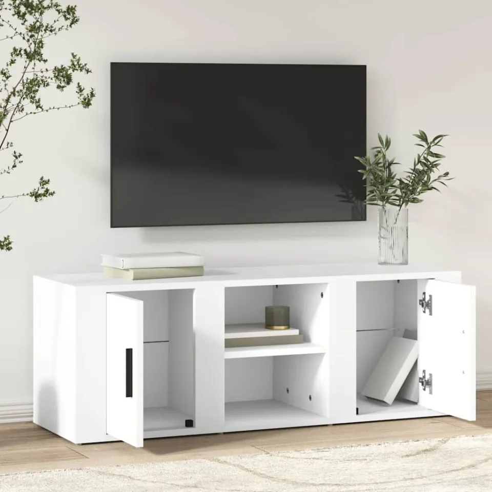 vidaXL Tv-meubel 100x31,5x35 cm bewerkt hout wit, foto 3