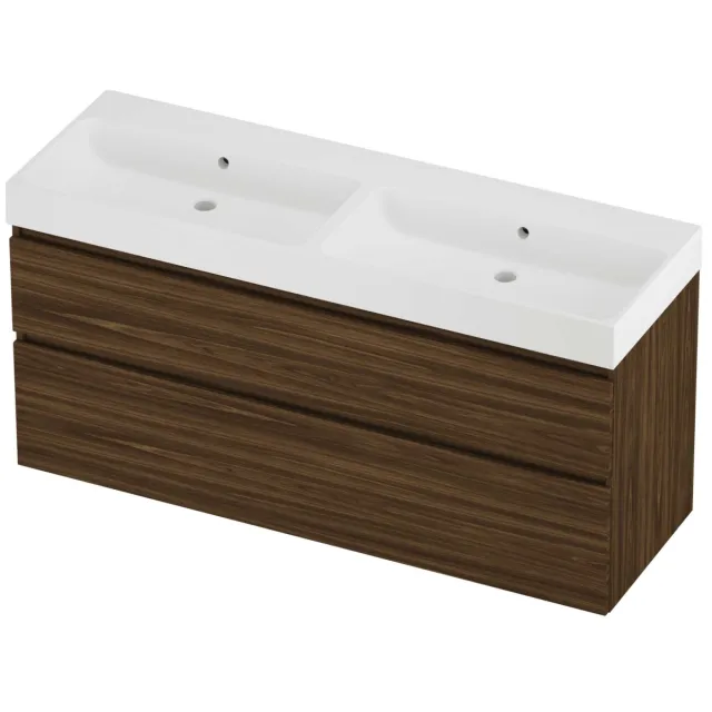 Proline Podium Badmeubelset Polystone Loft 140x46x70 cm Mat White Cabana Oak Eiken
