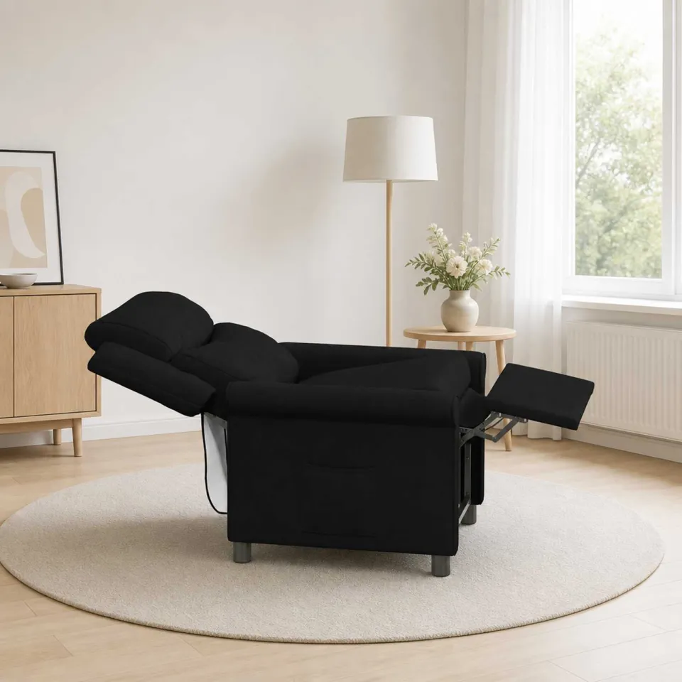 vidaXL Ligstoel Zwart 69 x 93 x 102 cm Stof, foto 3