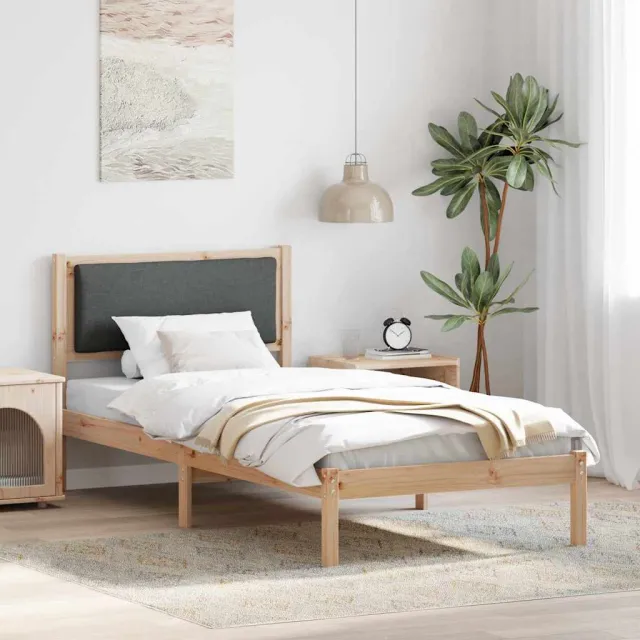 vidaXL Bedframe Donkergrijs 90 x 190 cm Massief grenenhout