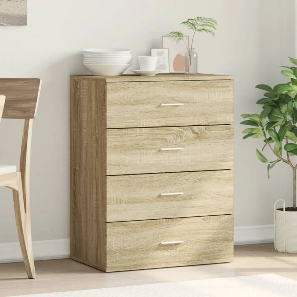 vidaXL Dressoir 60x39x80 cm bewerkt hout sonoma eikenkleurig, foto 3