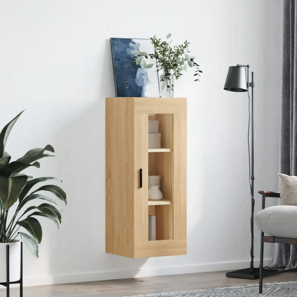 vidaXL Wandkast 34,5x34x90 cm sonoma eikenkleurig, foto 3