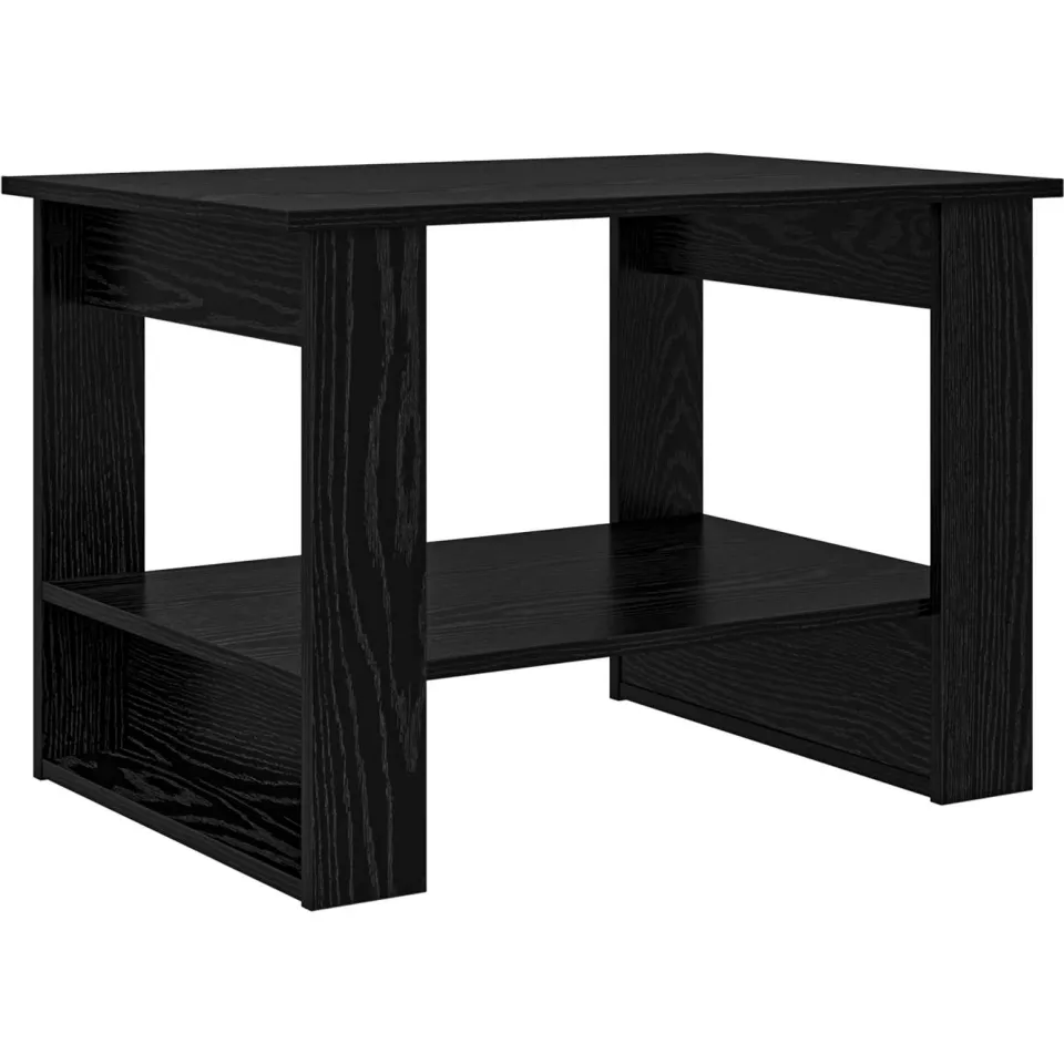 vidaXL Salontafel Zwart Eiken 72 x 50 x 50 cm Bewerkt hout, foto 3