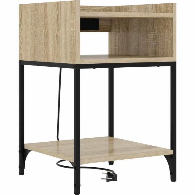 vidaXL Nachtkastje Sonoma Eiken 40 x 40 x 61 cm Bewerkt hout Bruin