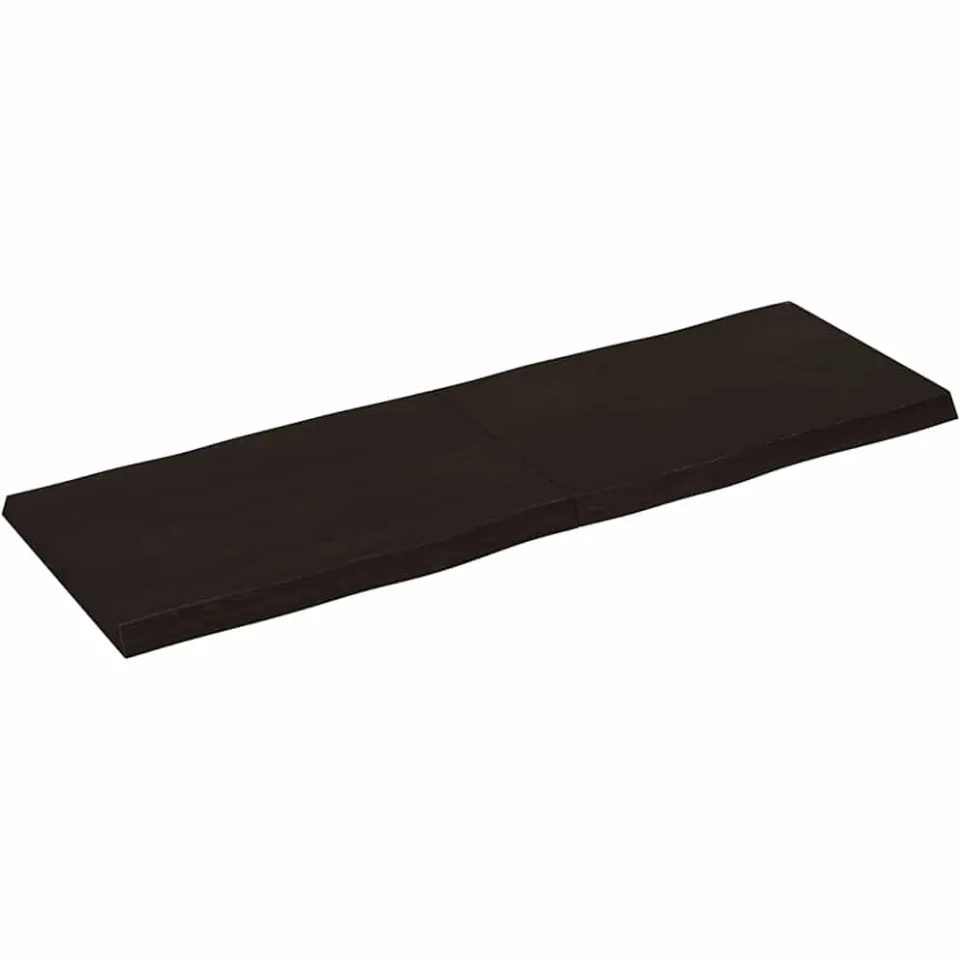 vidaXL Tafelblad natuurlijke rand 120x40x(2-4)cm eikenhout donkerbruin