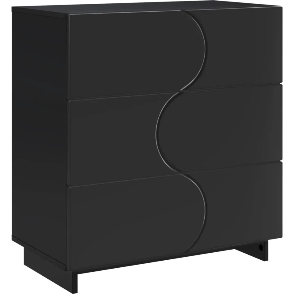 vidaXL Dressoir Zwart 70 x 38 x 75 cm Bewerkt hout, foto 4