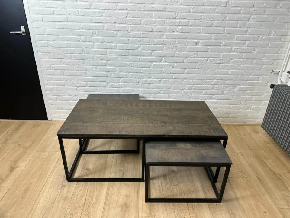 Mangohout salontafel set van 3 Resi rechthoekig