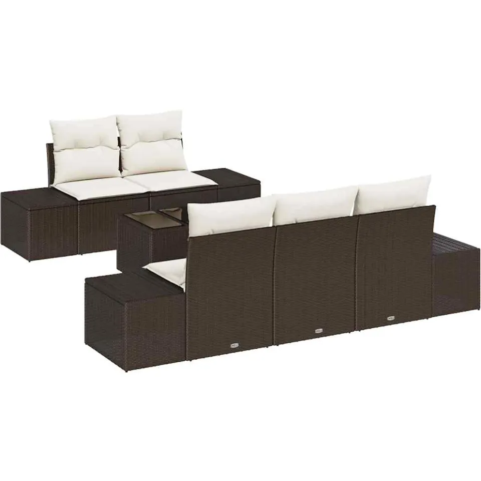 vidaXL Tuin Sofa Set Bruin poly rattan, foto 4