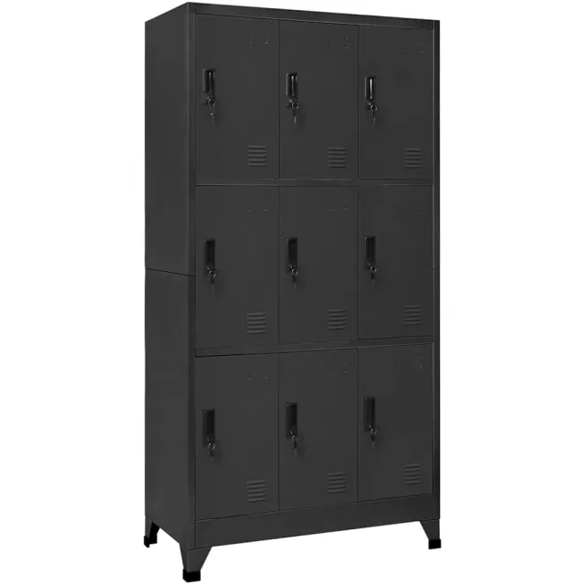vidaXL Lockerkast 90x45x180 cm staal antracietkleurig Anthraciet