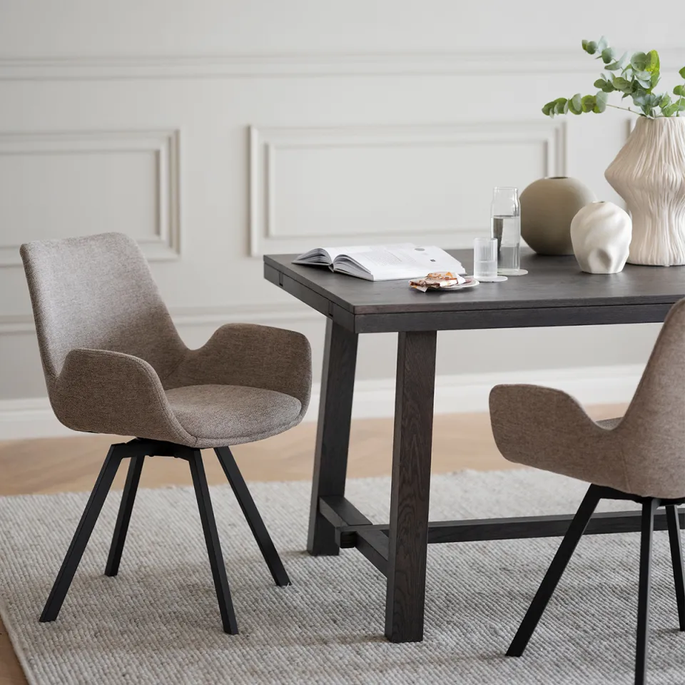 Rowico Home Brooklyn verlengbare houten eettafel donker eiken - 220 x 95 cm, foto 3