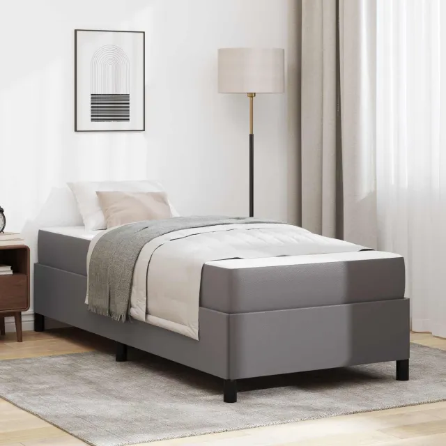 vidaXL Bedframe met matras Grijs 80 x 200 cm Stof