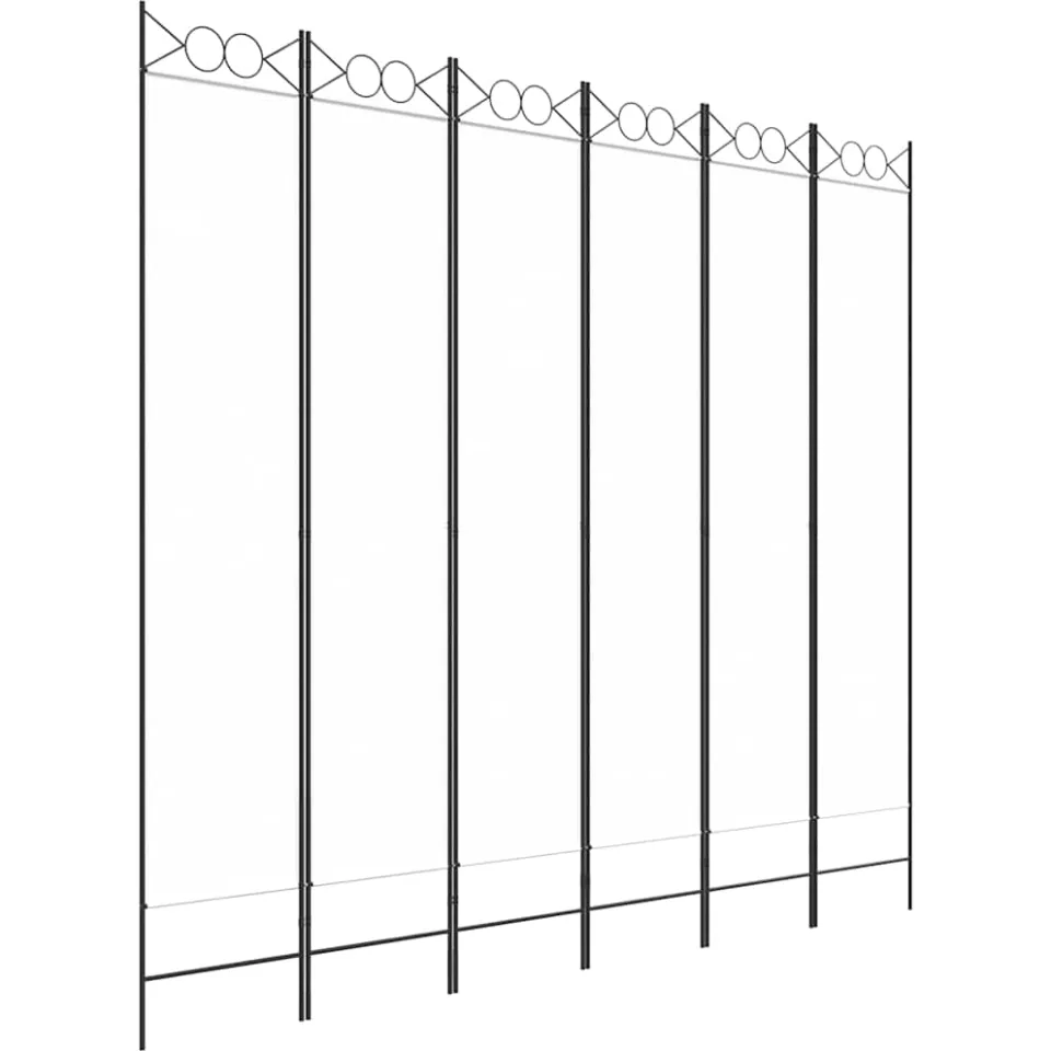 vidaXL Kamerscherm met 6 panelen 240x220 cm stof wit, foto 4