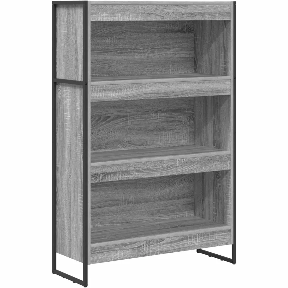 vidaXL Boekenkast 80 x 30 x 121 cm Bewerkt hout Grijs Sonoma, foto 3