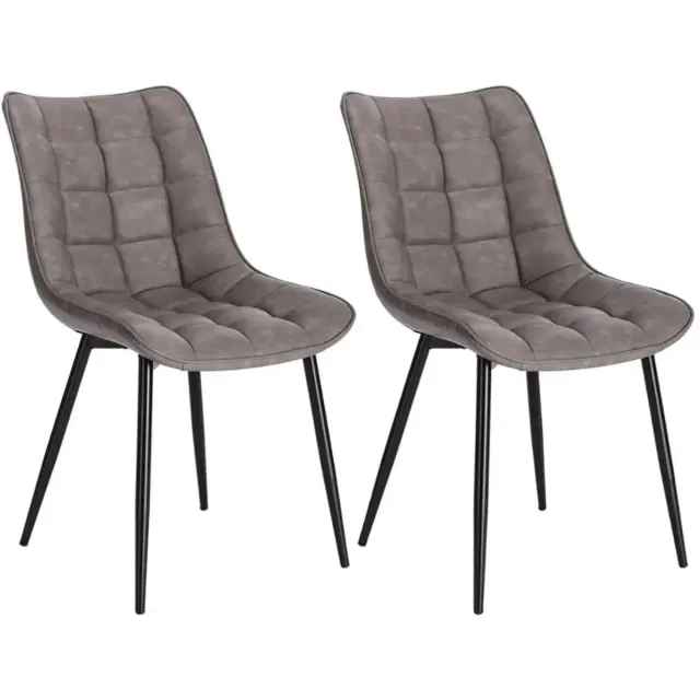 Klarven Eetkamerstoelen Set Van 4 Kunstleer Leer donkergrijs - Eetkamerstoelen Set Van 6 - Eetkamerstoelen Set Van 2 - Dining Chairs - Ergonomische Rugleuning - Stabiel Metalen Frame - Zit