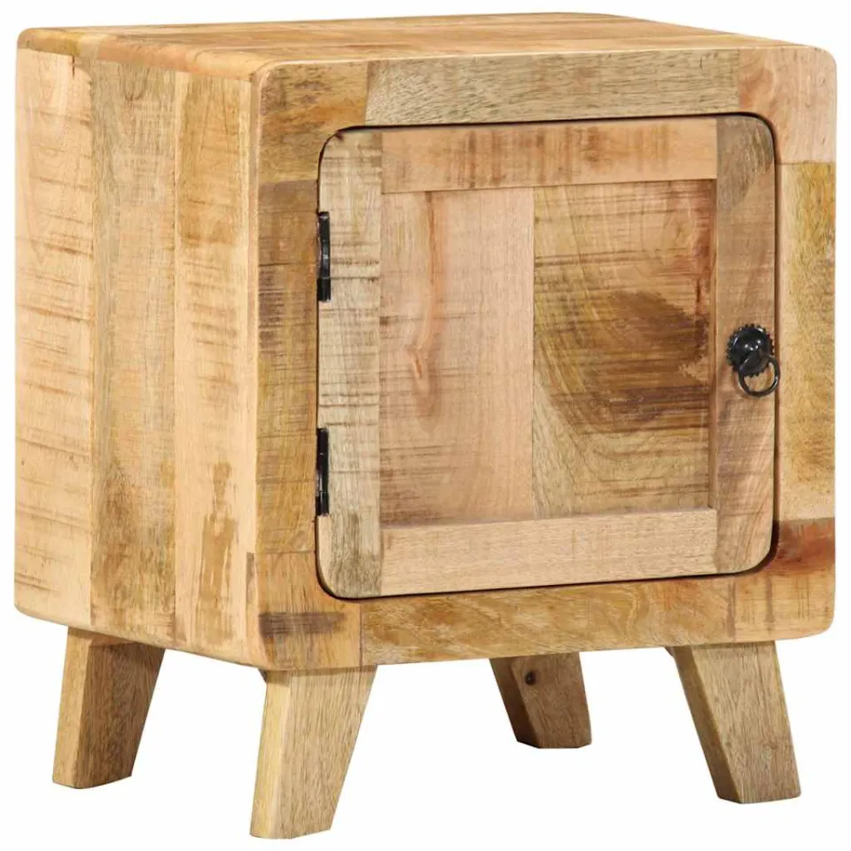 vidaXL Nachtkastje 40x32x46 cm massief ruw mangohout bruin, foto 4