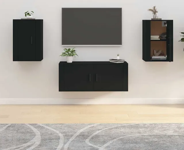 vidaXL Tv-wandmeubels 2 st 40x34,5x60 cm zwart, foto 2