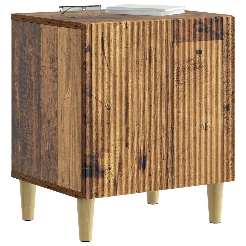 vidaXL Nachtkastje 2 st Oud hout 43 x 34,5 x 50 cm Bewerkt hout Bruin
