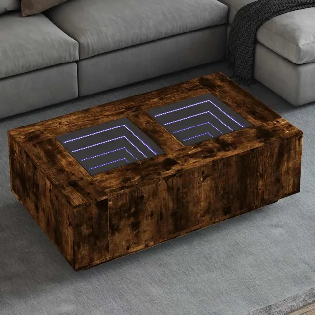 vidaXL Salontafel met Infinity LED 116x69x40 cm gerookt eikenkleurig, foto 2