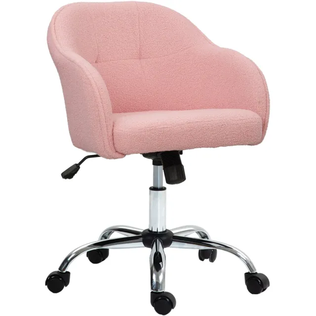 Lunpog Ergonomische Bureaustoel met Wipfunctie - Hoogteverstelbaar - Roze - 56x61x76-86cm