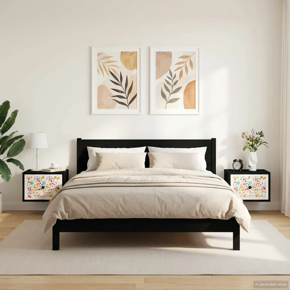 vidaXL Wandkastje MAINZ 2 st Zwart eiken 36 x 33 x 25 cm Bewerkt hout, foto 4