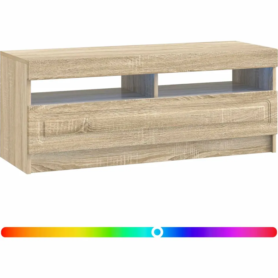 vidaXL LED tv-meubel Sonoma Eiken Bewerkt hout, foto 3