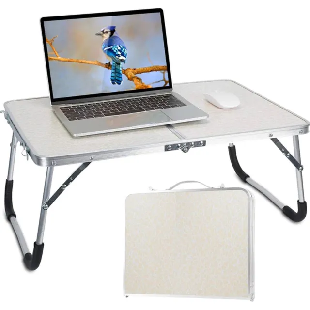 Eleganca Laptoptafel - B60xD40xH26.5 cm - Laptopstandaard - Bedtafel - Banktafel - Klaptafel - Opvouwbare Tafel - Laptoptafel Verstelbaar - Ontbijttafel Zilver
