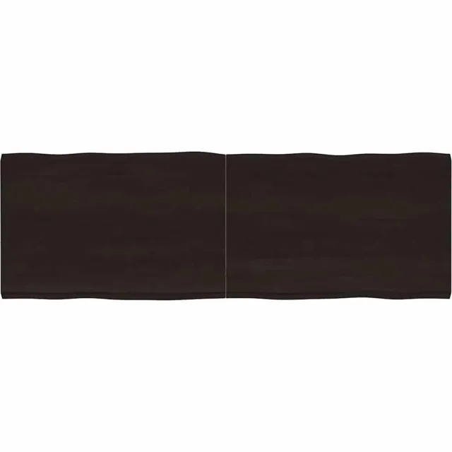 vidaXL Tafelblad natuurlijke rand 180x60x(2-4)cm eikenhout donkerbruin