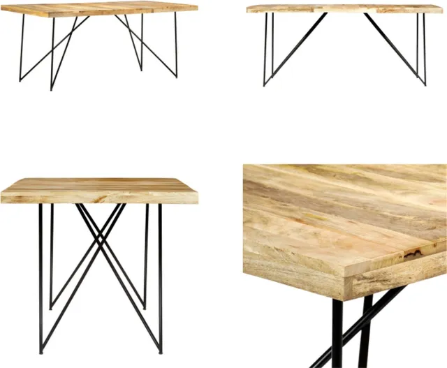 vidaXL Eettafel - 180x90x76 - cm - massief - mangohout Bruin
