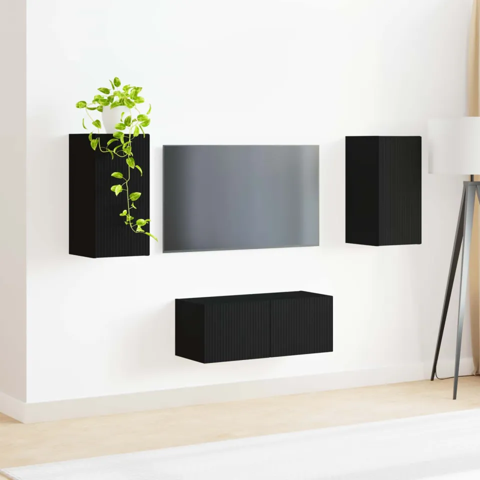 vidaXL Tv-meubelset 2 st 78,5 x 31 x 30 cm Zwart, foto 4