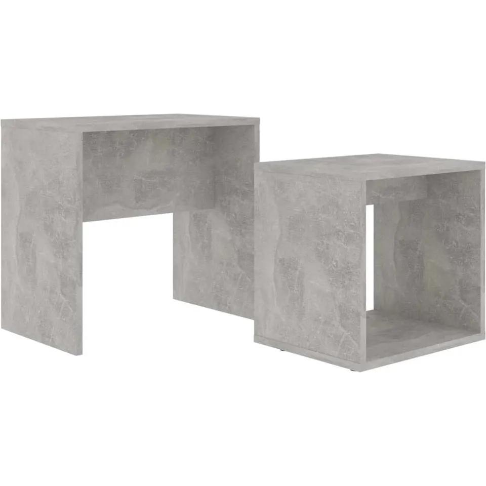 vidaXL Salontafelset 48x30x45 cm bewerkt hout betongrijs grijs, foto 3