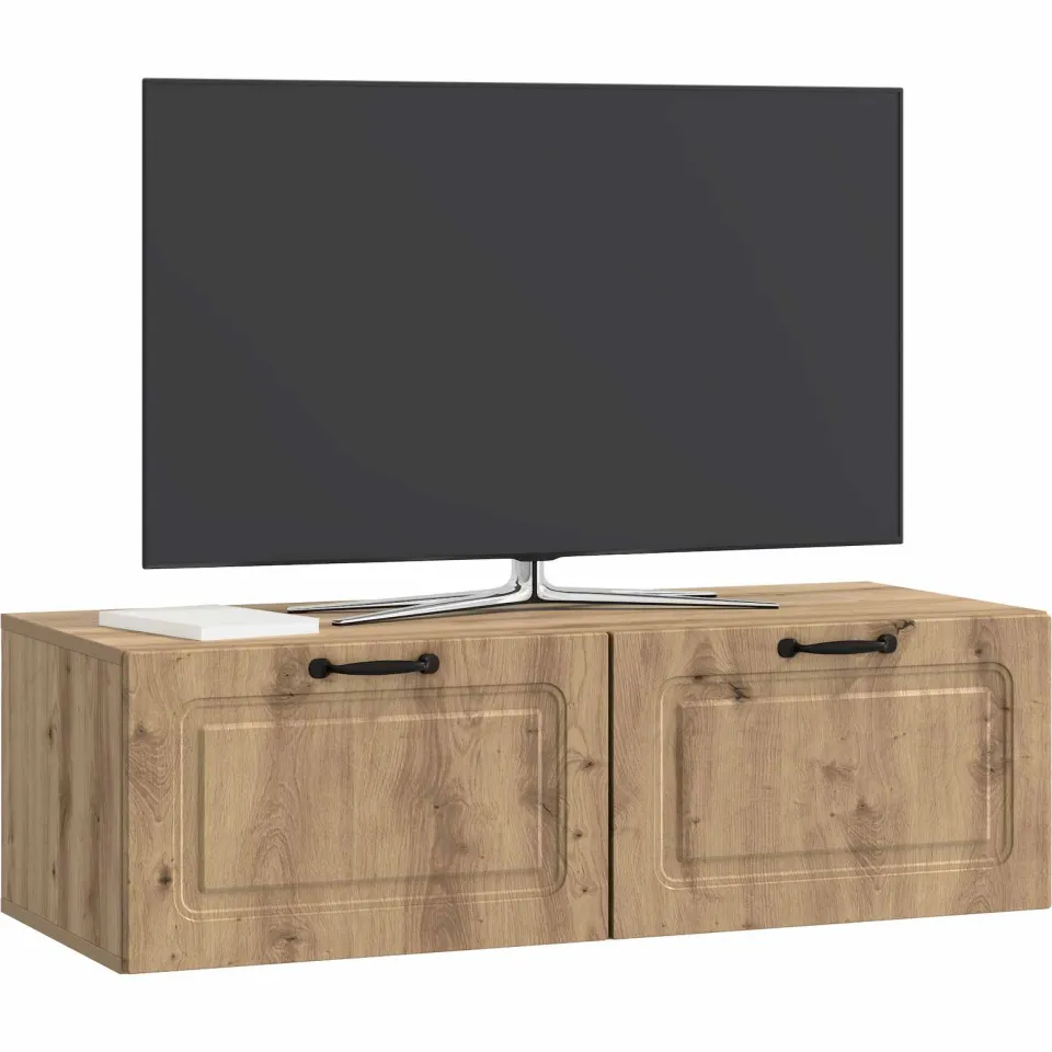 vidaXL Wandbeugel TV-kast 98 x 41 x 30 cm Artisanaal eiken Bruin