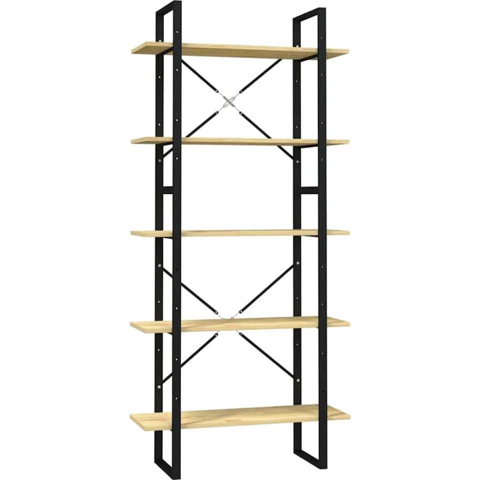 vidaXL Boekenkast met 5 schappen 80x30x175 cm massief grenenhout Bruin