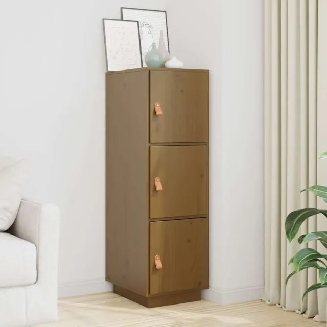 vidaXL Hoge kast 34x40x108,5 cm massief grenenhout honingbruin bruin, foto 2