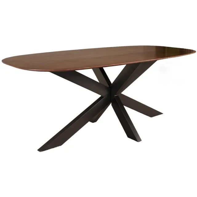 Lizzely Garden & Living Eettafel deens ovaal mangohout 240cm Austin bruin ovale tafel duurzaam mango eetkamertafel