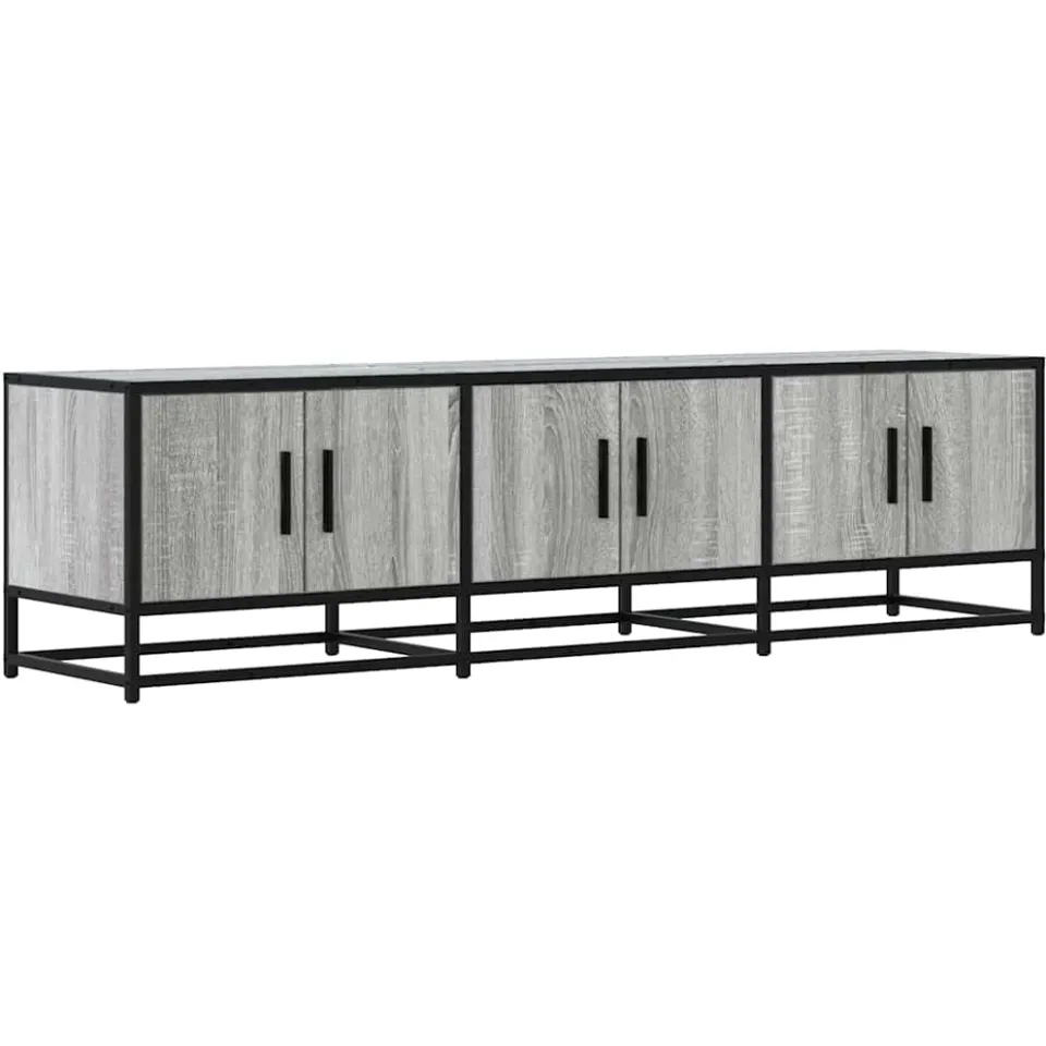 vidaXL Tv-meubel 150x35x41 cm bewerkt hout metaal grijs sonoma eiken, foto 3