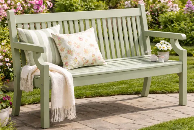 Rockwood® Parkbank Sandwick Kunststof -Egg Green 1.60m 1.60m Naturel