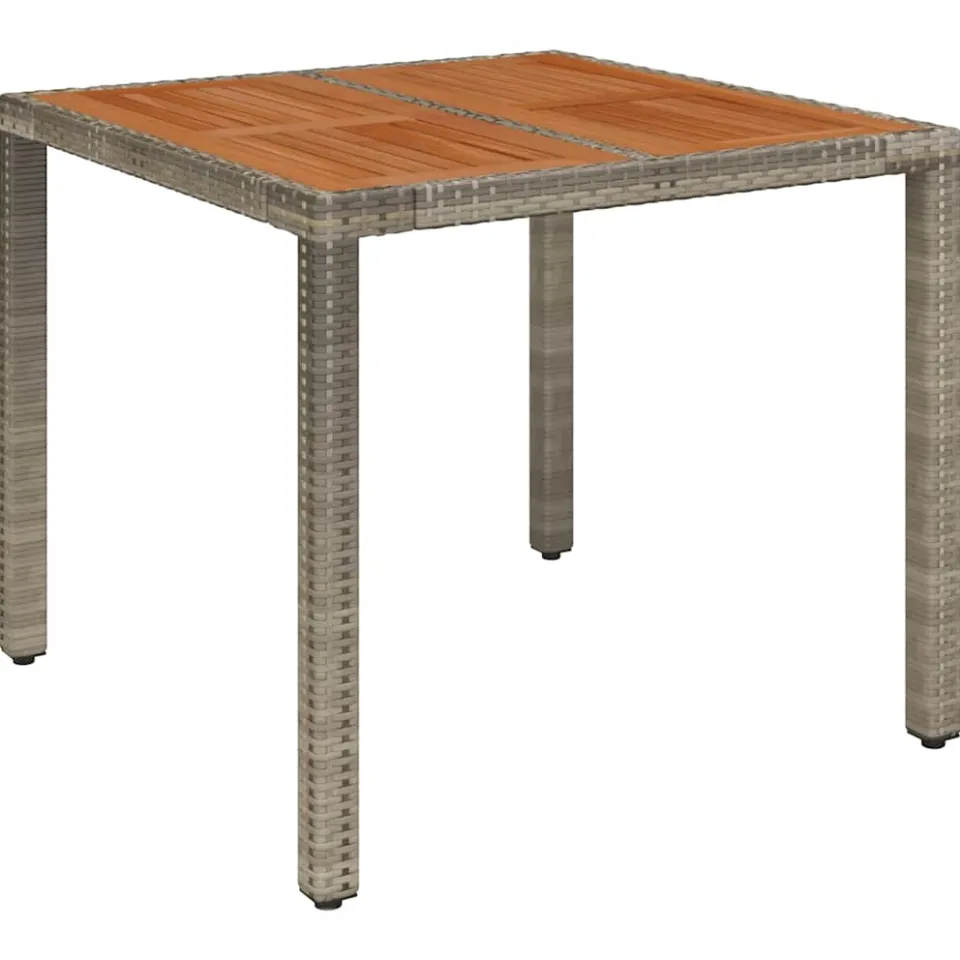 vidaXL 3-delige Bistroset met kussens poly rattan grijs, foto 4