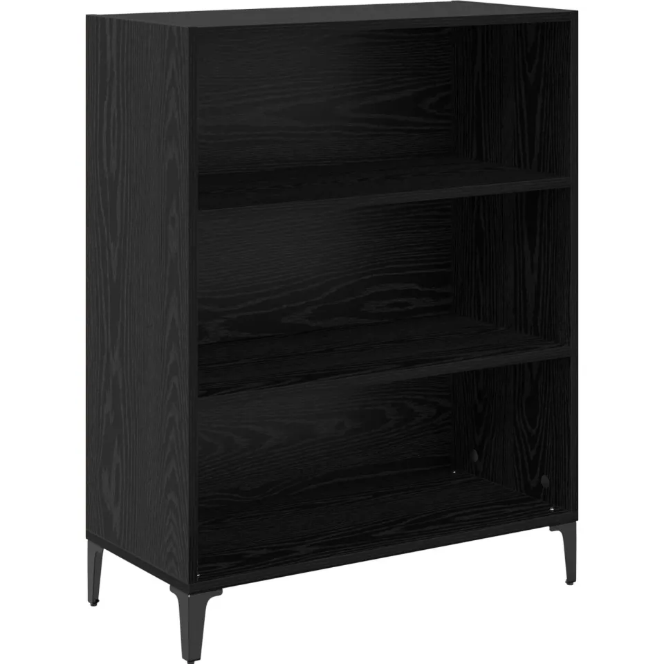 vidaXL Dressoir Zwart Eiken 69,5 x 32,5 x 90 cm Bewerkt hout, foto 3