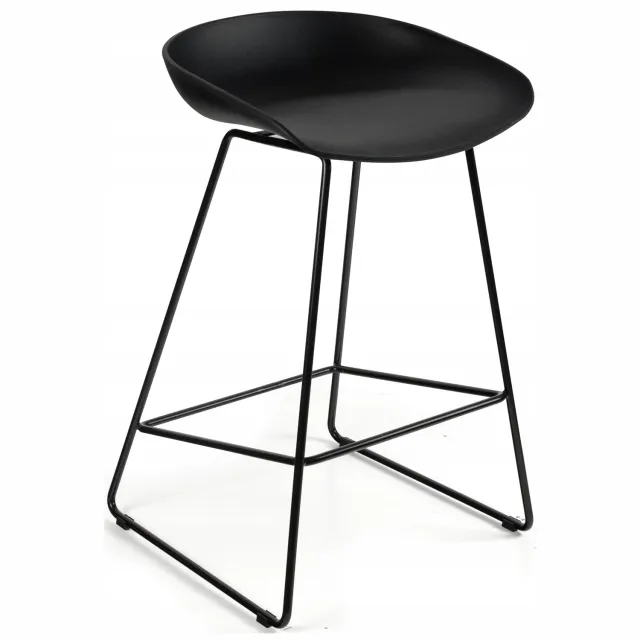 Unique CLUB Barstoel Keuken - Zwart PP Zitting, Metalen Frame, Max 130kg
